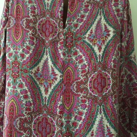 Zara 💯 Silk Colorful Floral Patterned Shift Dress Size M - Picture 10 of 16